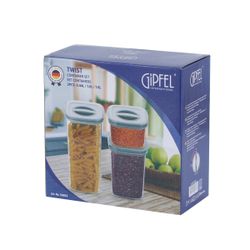 Набор пластиковых контейнеров с герметичной крышкой Gipfel Twist 50653