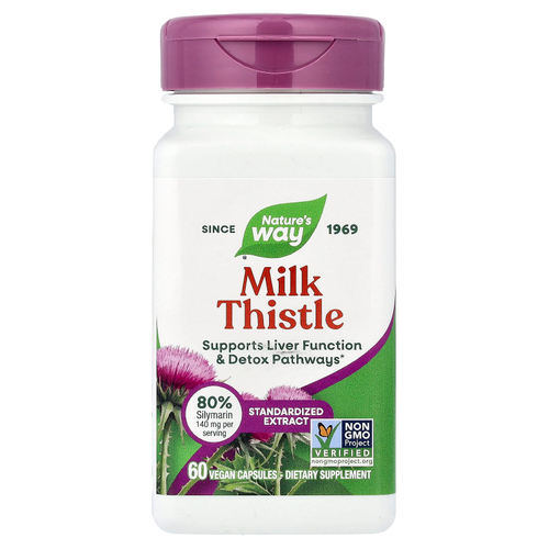 Nature's Way, Смесь расторопши премиального качества, 60 веганских капсул