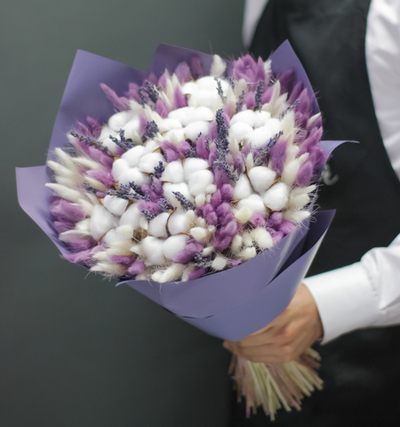 Букет сухоцветов Сиреневое чудо