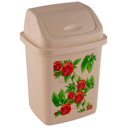 Контейнер для мусора «Комфорт» 10 литров с рисунком "Красная роза"