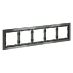 Рамка стеклянная VOLTUM S70 на 5 постов, (титан, стекло)