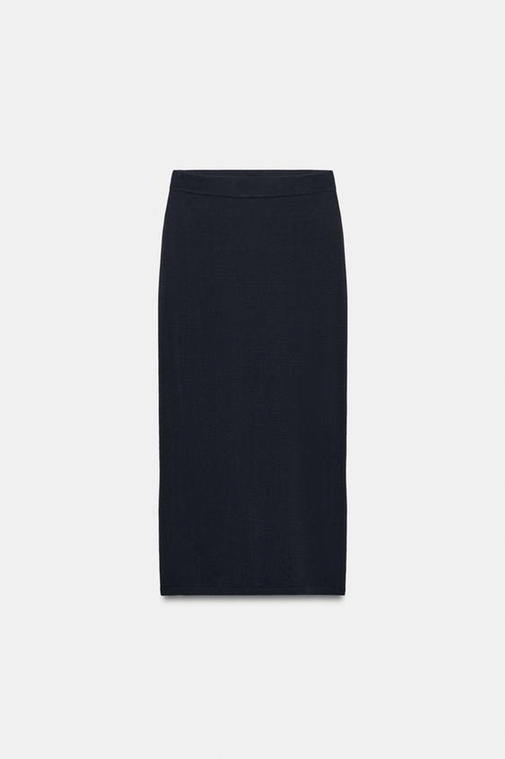 ZARA ЮБКА МИДИ ИЗ ТОНКОГО ТРИКОТАЖА, МОРСКОЙ СИНИЙ