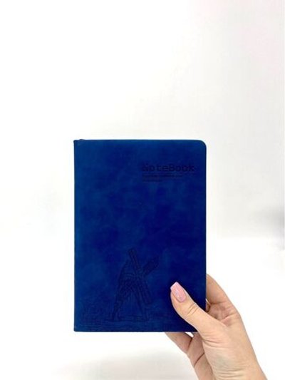 Блокнот 128 л А5 линейка мельница синий (7675-4)