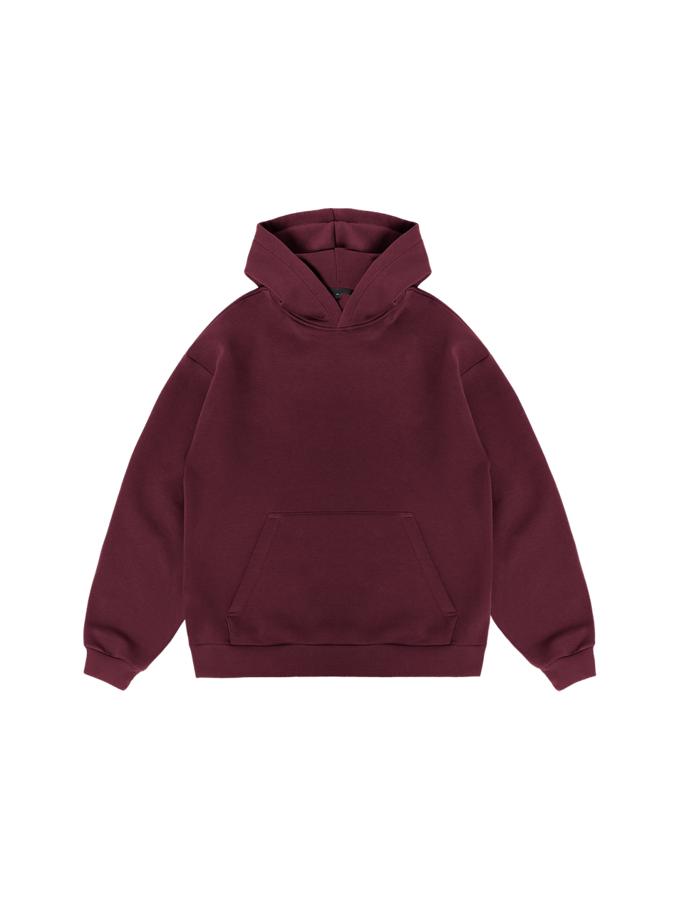 Худи оверсайз с начесом (бордовый)