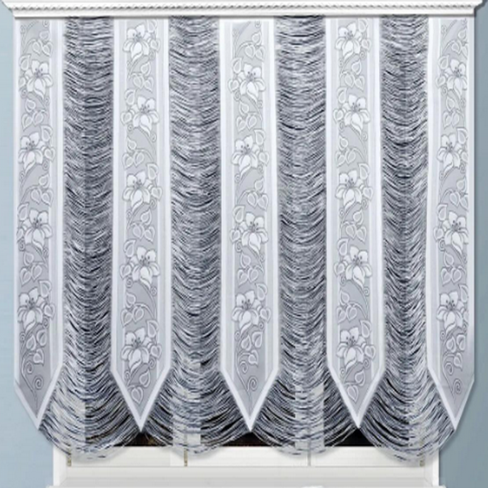 Занавеска &quot;ФМ. ПАЛИСАДНИК&quot; модель 462 рис. 2-13-05, на шторной ленте, цвет белый, Россия.