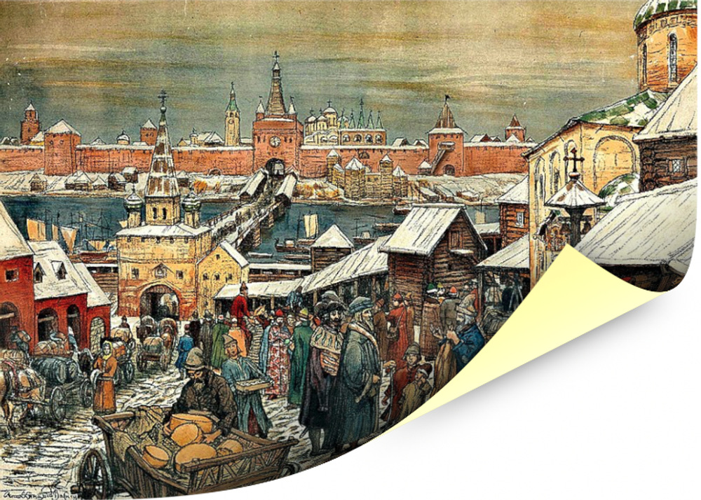 "Новгородский торг", Васнецов А. М., картина для интерьера (репродукция)