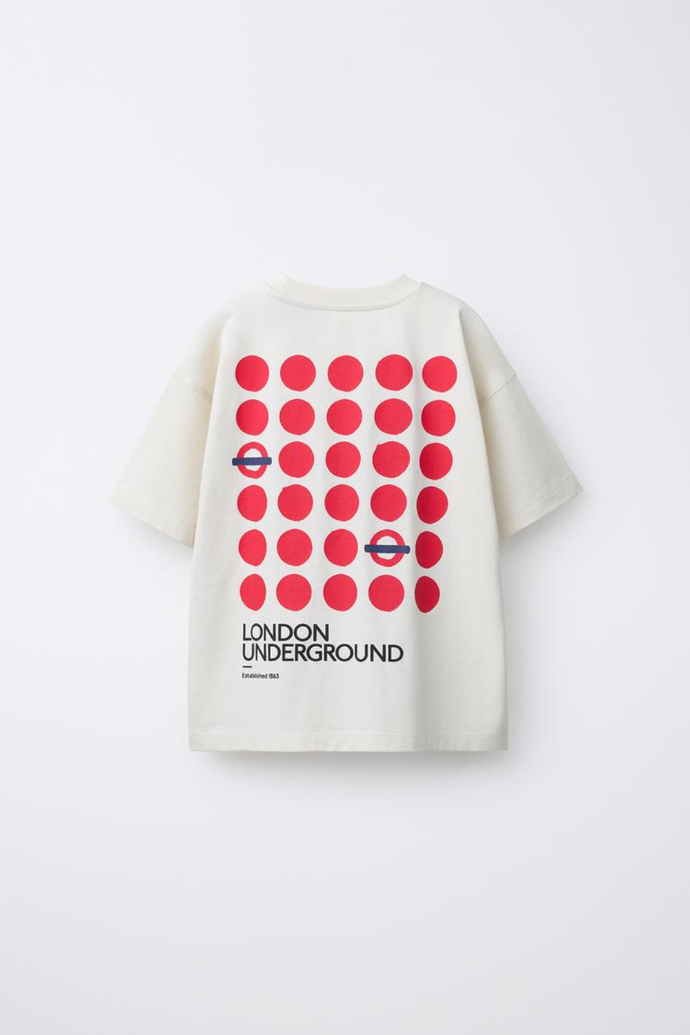 ZARA ФУТБОЛКА С ПРИНТОМ UNDERGROUND LONDON ©, ЭКРЮ