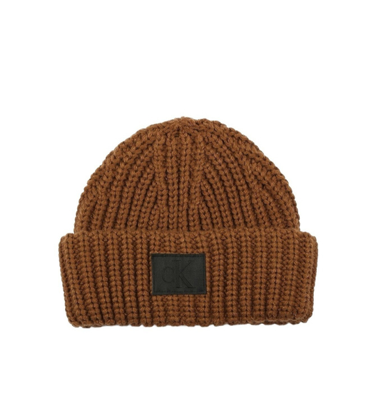 Шапка Calvin Klein Jeans Ribbed Knit Coffee Liqueur