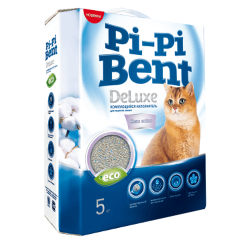 Pi-Pi Bent DeLuxe Clean Сotton комкующийся наполнитель для кошек с ароматом хлопка
