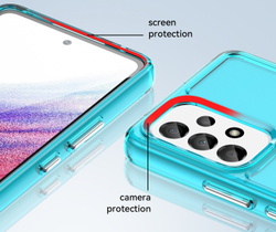 Мягкий чехол бирюзового цвета с усиленными рамками для Samsung Galaxy A53 5G, увеличенные защитные свойства, мягкий отклик кнопок