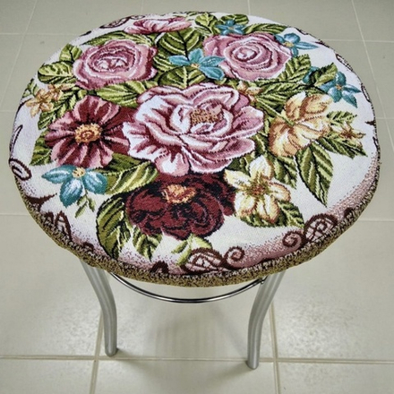 Чехол гобеленовый для табурета "ДВ.", дизайн: 338, диаметр 32см, Россия.