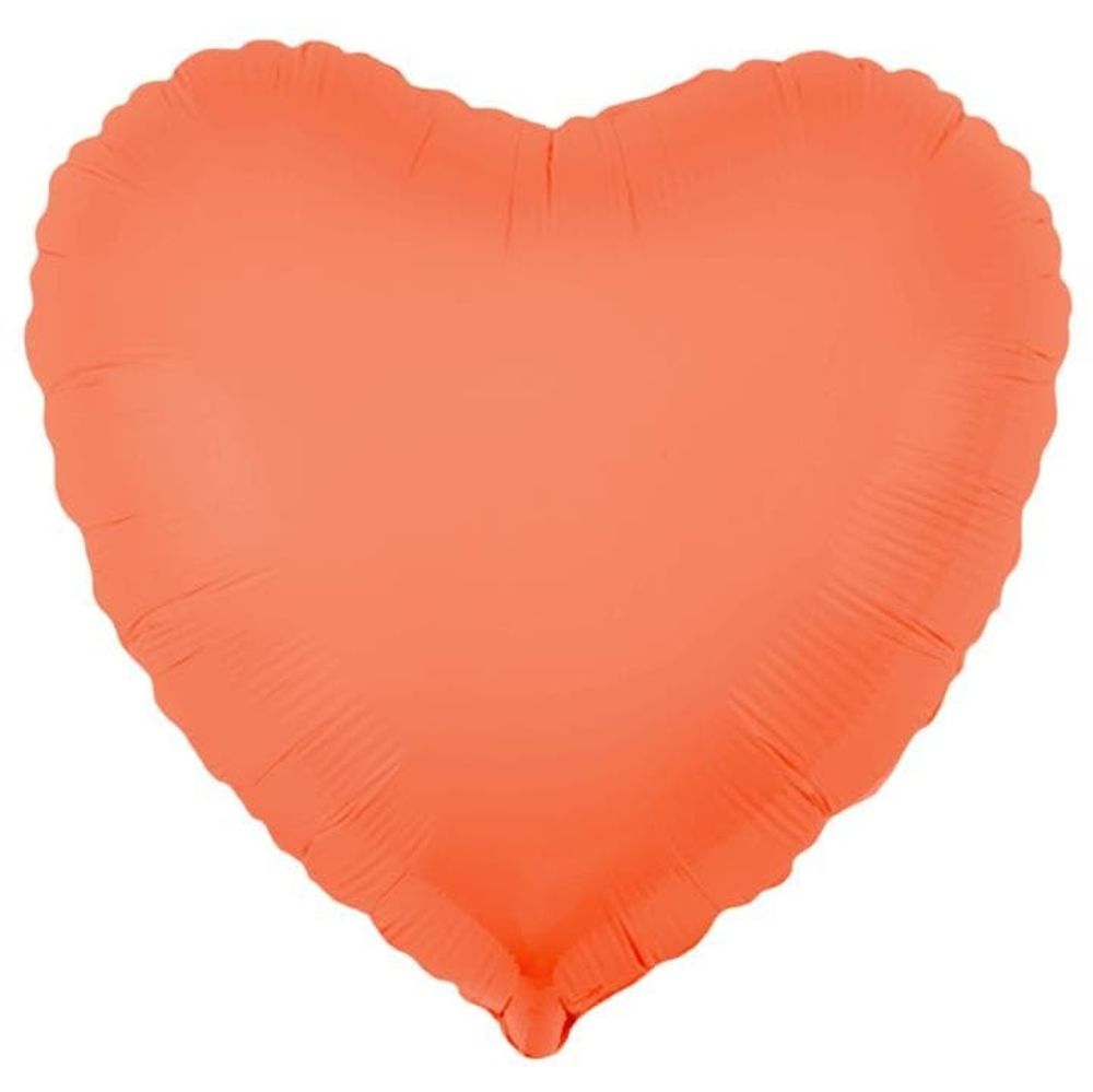 Фольгированный воздушный шар сердце, персиковый, 46 см