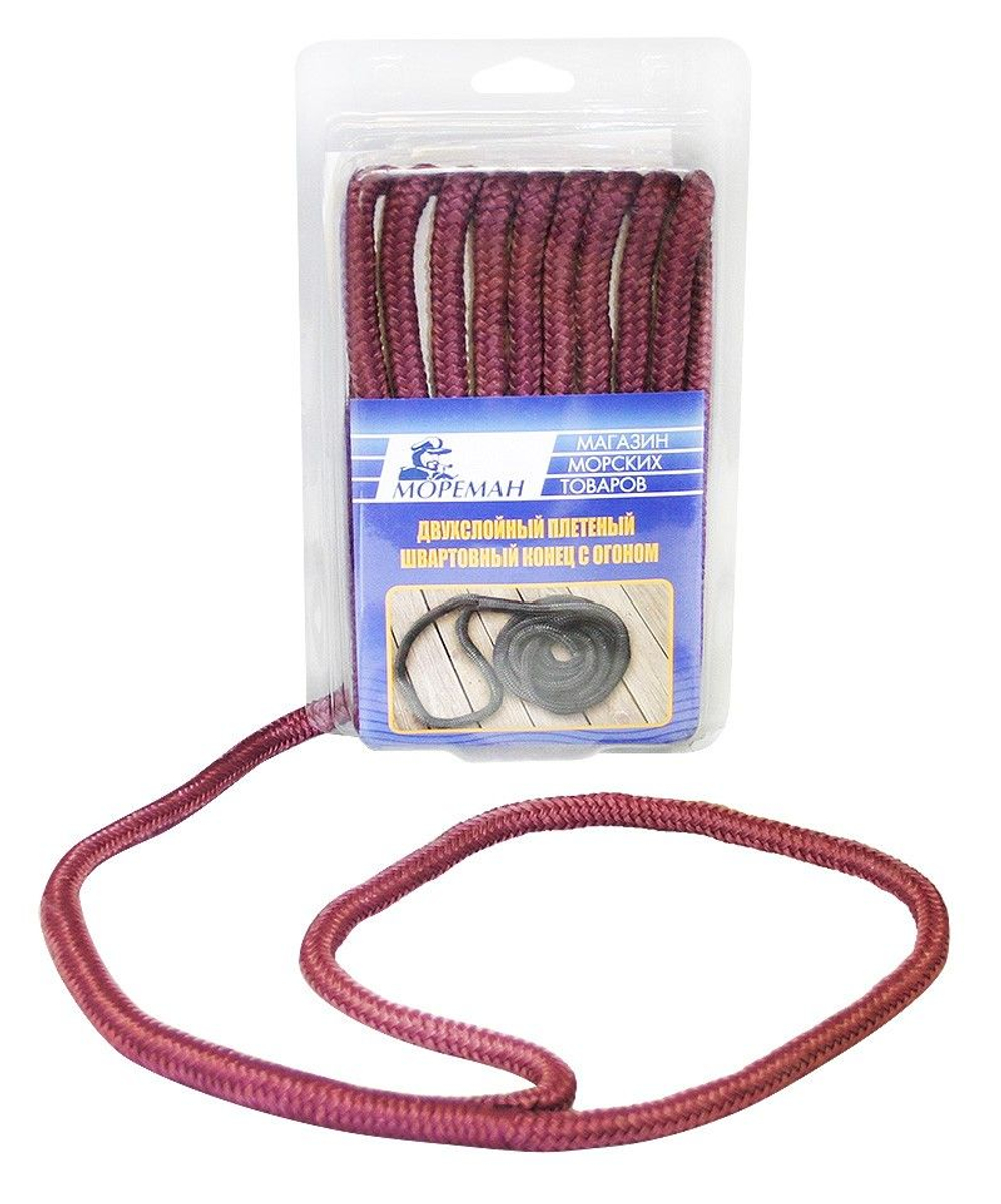 Плетеный швартовный конец "Мореман", 9,5 мм x 4,5 м, бордовый (10255150)