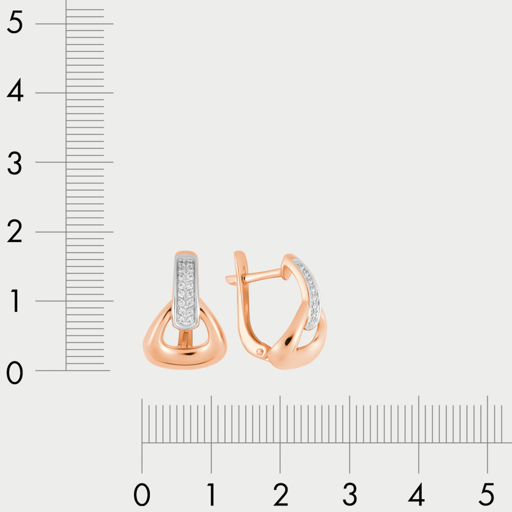 Серьги золотые с фианитами  из розового золота 585 пробы для женщин (арт.с4693)