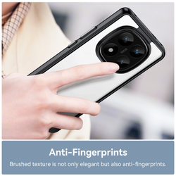 Усиленный чехол для Xiaomi Redmi Note 14 Pro+, увеличенные защитные свойства, мягкий отклик кнопок, боковые рамки черного цвета