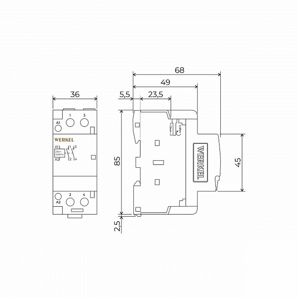 Контактор двухмодульный Werkel W942M40O