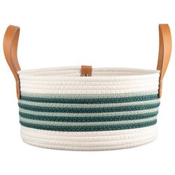 Корзина для хранения Helly Ø30х15 см, бежевая/зеленая