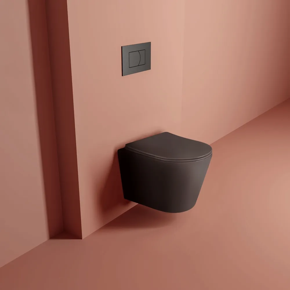 Унитаз подвесной CULTO MONET черный, безободковый с сиденьем микролифт