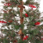 Ёлка «Лапландия» 210 см, ПВХ+леска, шишки, ягоды (821 ветка)