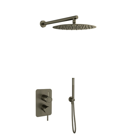 Встраиваемый смеситель для душа на 2 выхода с троп. и руч. душем ODISEA JOYA K5915122GR графит