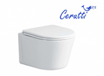Унитаз подвесной Ceruttispa САНТА (SANTA) Aria CT9666 безободковый широкий (485х410х355)