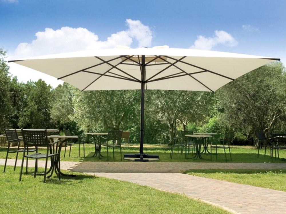 Зонт профессиональный телескопический 6х6 м Scolaro Capri Dark, антрацит, слоновая кость