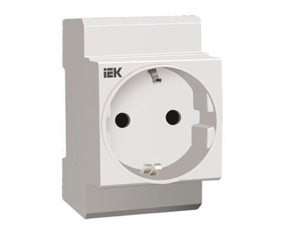 Розетка модульная щитовая РАр10-3-ОП с заземлением на DIN-рейку MRD10-16 IEK -1шт
