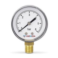 Манометр VARMEGA радиальный 50 мм, 6 бар, 1/4quot;, VMMT10-500602