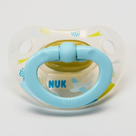 7454809 Соска-пустышка ортодонтическая, латекс, от 6 мес., в контейнере «Самолетик»