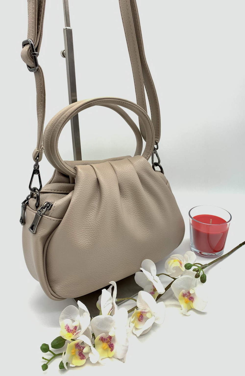 Фото женская маленькая сумочка из экокожи  Dublecity цвет хаки