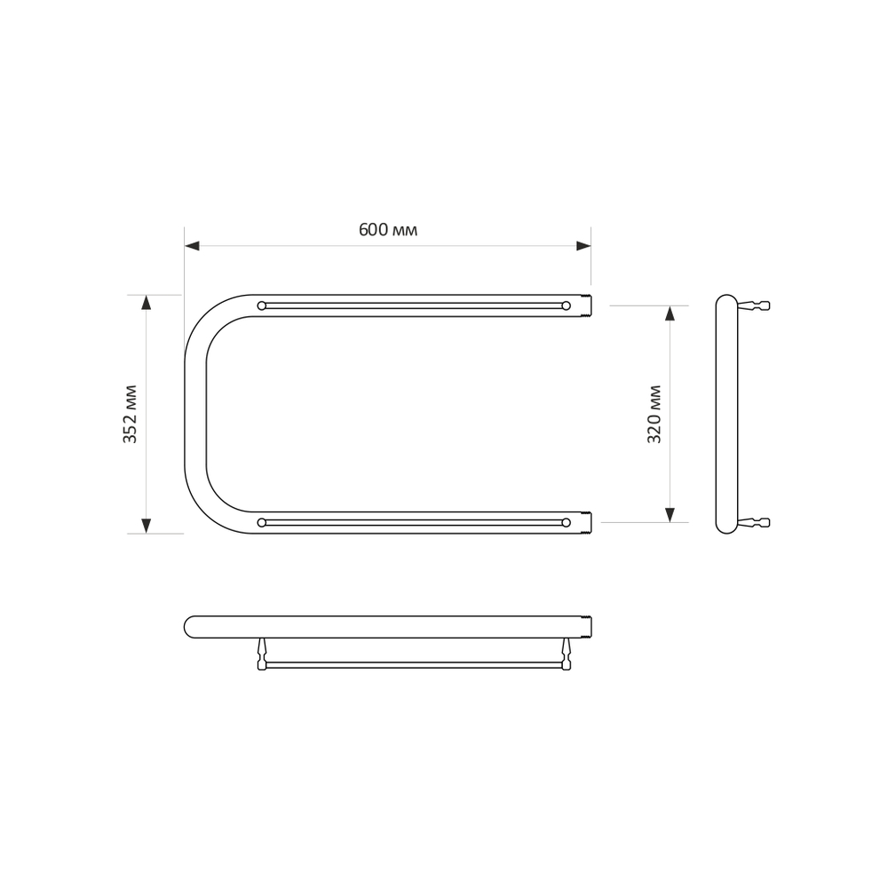 Полотенцесушитель MIXLINE SIMPLE P 32х60 1'' ПОЛКА