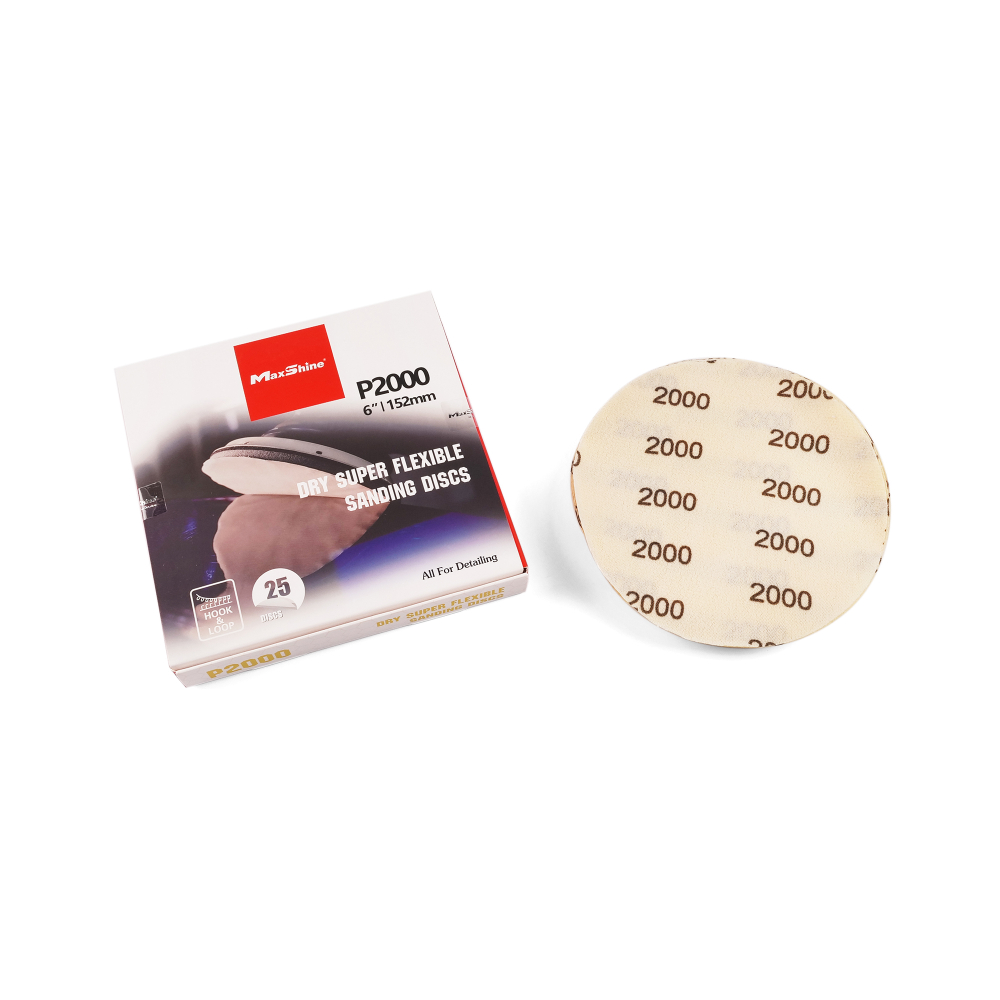Шлифовальные диски 150 мм с зернистостью 2000 MaxShine, набор 25 шт, 7572000