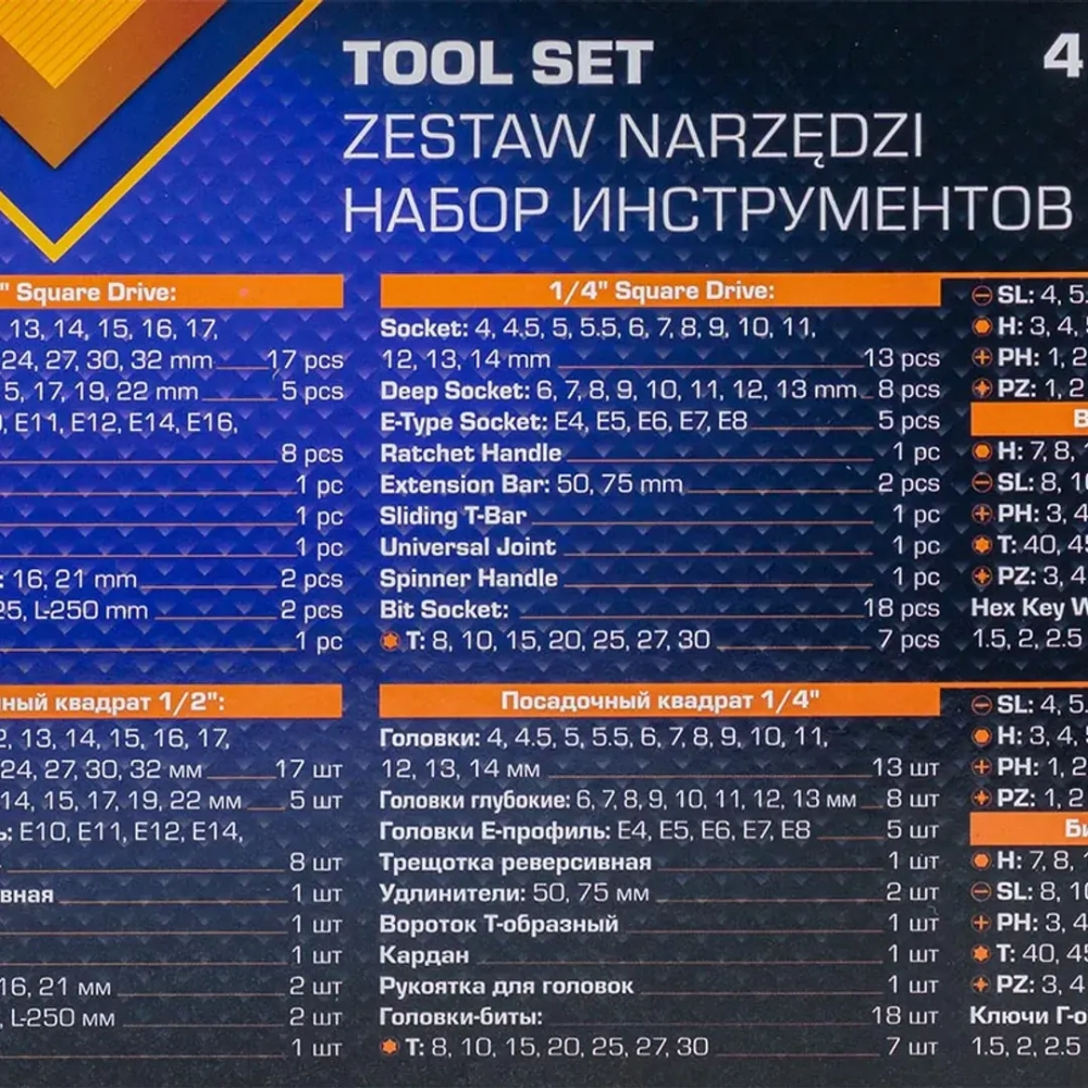 Набор инструментов 108пр, 1/4'', 1/2''( 6гр.) MEGATOOLS MT-41082-5