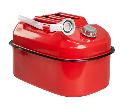 Канистра горизонтальная для ГСМ оцинкованная, 20 л., перепускной клапан, лейка