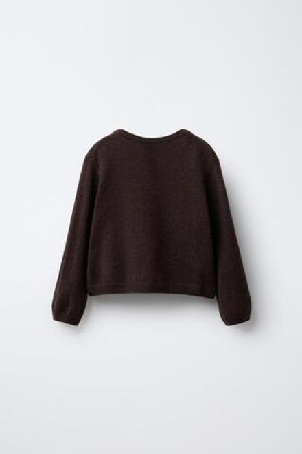 ZARA КАРДИГАН ИЗ 100% КАШЕМИРА, ШОКОЛАДНЫЙ
