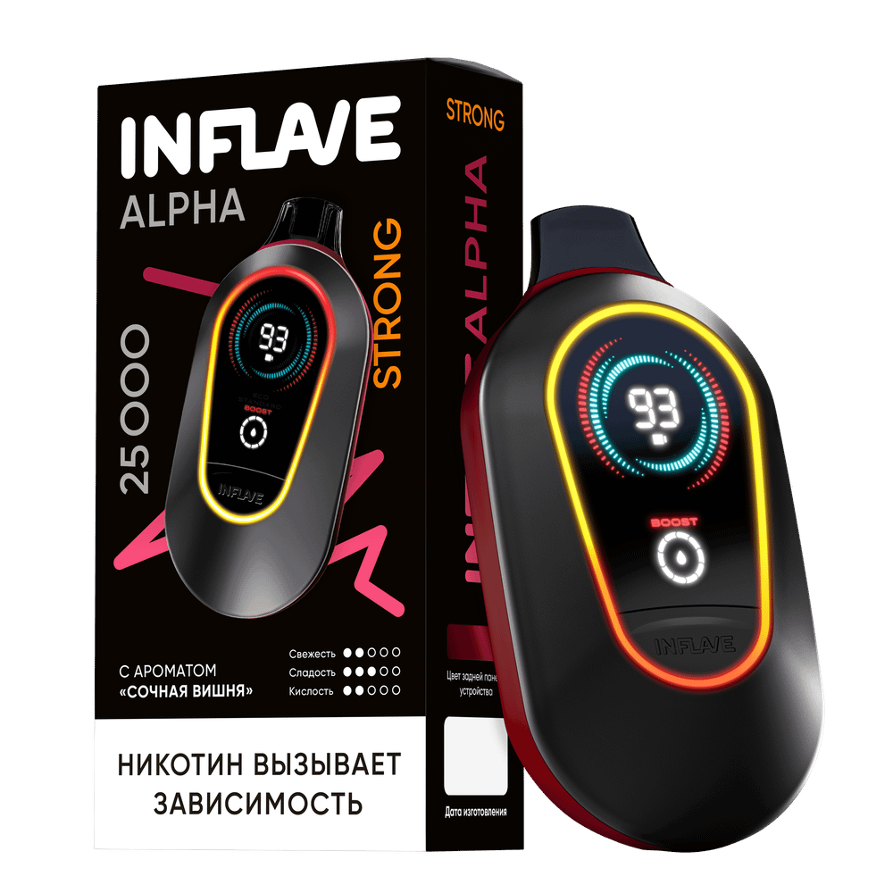 Inflave Alpha Strong Сочная вишня 25000 затяжек 20мг Hard (2% Hard)