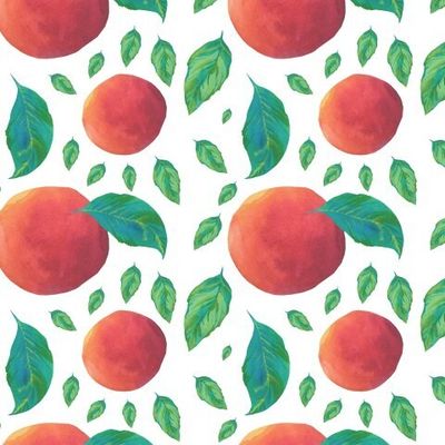 Бесшовный принт c акварельными персиками