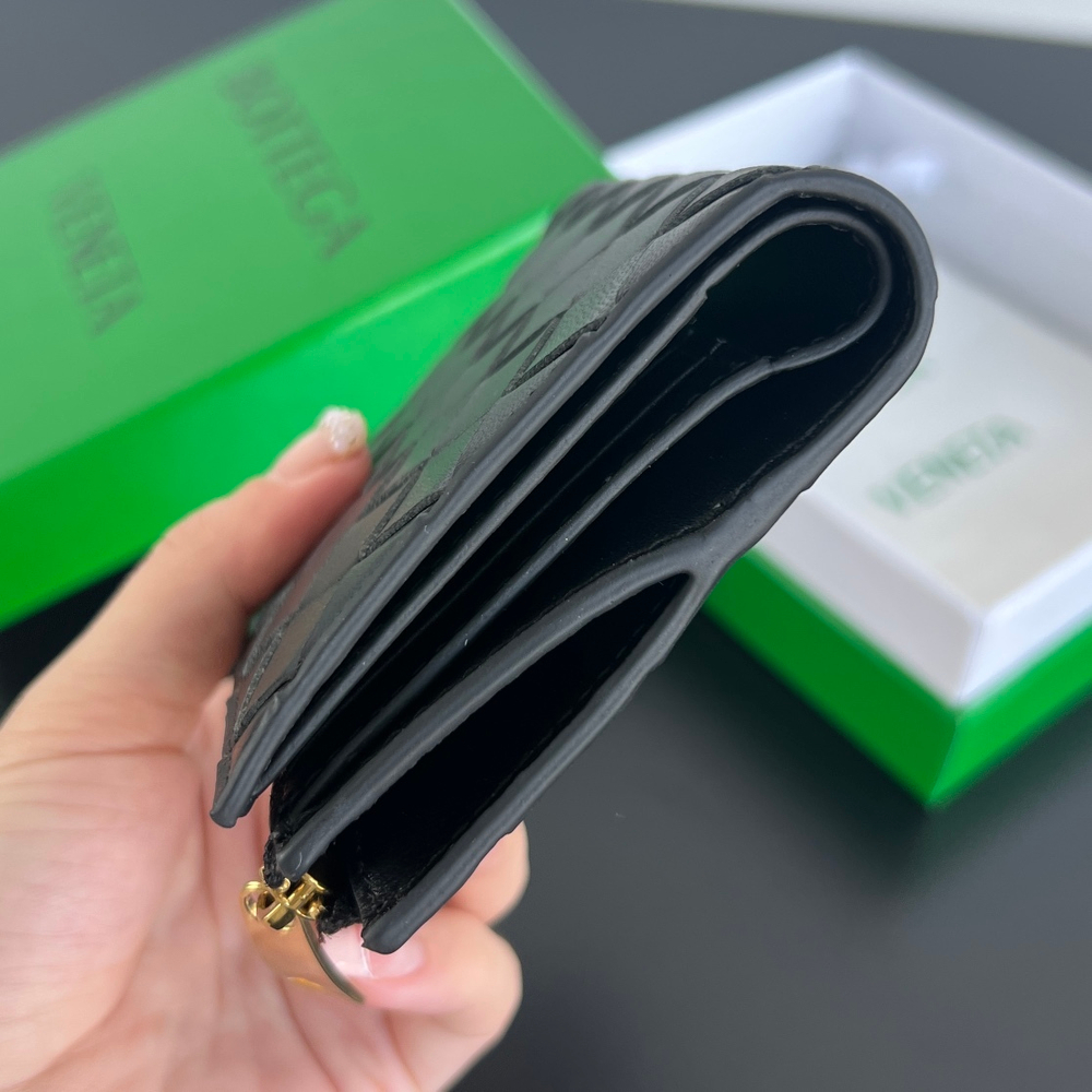 Bottega Veneta Small Intrecciato Bi-Fold Zip Wallet