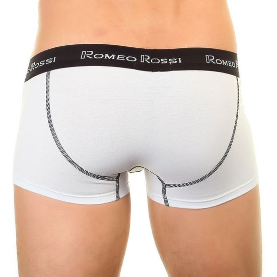 Мужские трусы боксеры белые с черной окантовкой  Romeo Rossi RR365-101