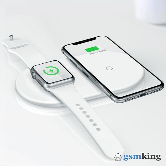 Baseus Smart 2-in-1 Wireless Charger White WX2IN1-02