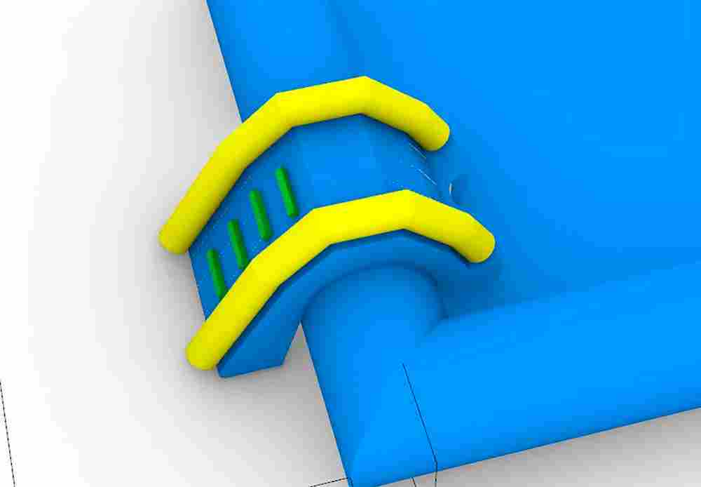 Надувная мини-лестница для бассейна из ПВХ, синий, 3,3*1,7*2,1 м