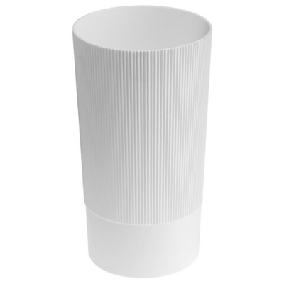 Ваза для цветов пластмассовая с колышком, высота 28 см, белая, для улицы/сада