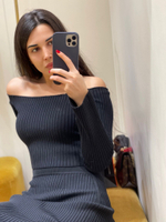 Джемпер OLIVIA с открытыми плечами, чёрный