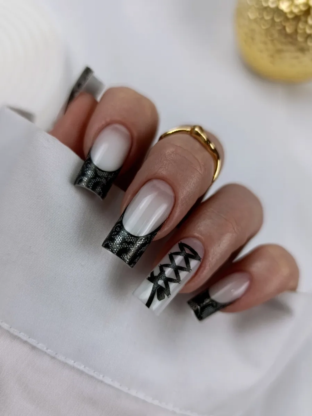 Lucky Rose Слайдеры наклейки для длинных ногтей 423