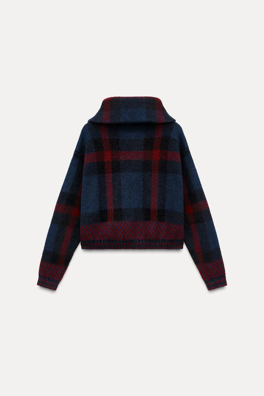 ZARA КАРДИГАН В КЛЕТКУ, СИНИЙ