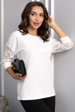 Джемпер В гармонии с собой НЬЮ (молочный) Б14117-48М LT Collection