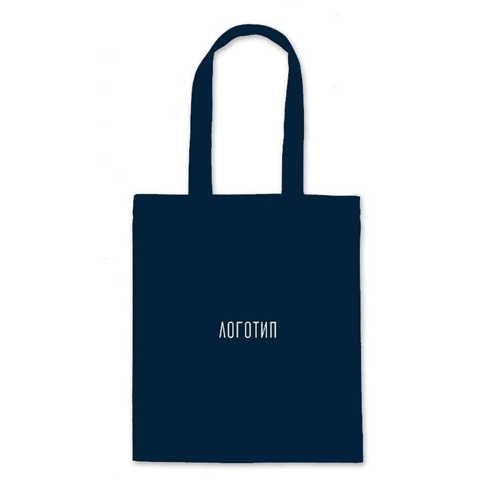 Шоппер темно-синий с вышивкой фото