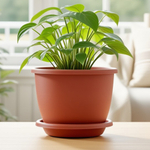 Горшок цветочный Афина 1,1л с поддоном, коричневый