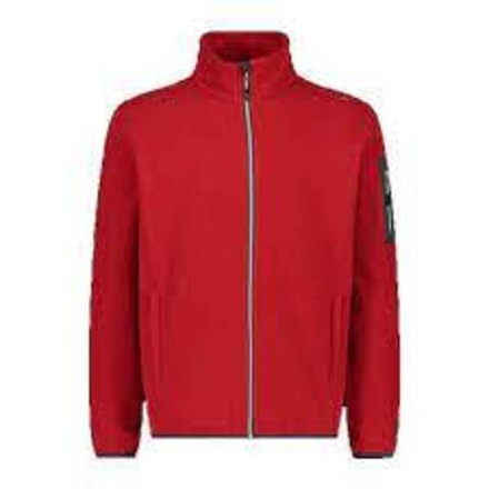 Толстовка флисовая CMP Men's jacquard Knit-Tech fleece with rhombus motif, артикул 38H2237, цвет FERRARI (C580)