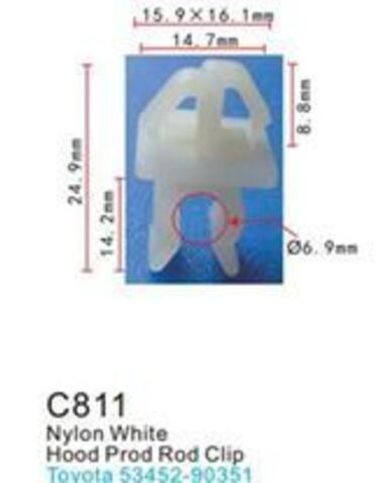 Клипса для крепления внутренней обшивки а/м Тойота пластиковая (100шт/уп.) Forsage клипса C0811(Toyota)